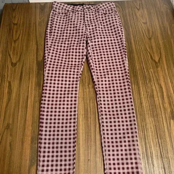 Liz Claiborne Sara Slim Leg Mid Rise Tummy Control Plaid Pants Women’s Size 4 - Picture 15 of 15